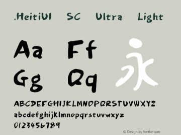 .HeitiUI SC Ultra Light 10.0d4e2 Font Sample