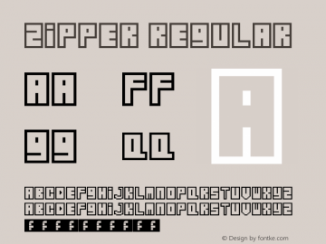 Zipper Regular Version 1.0 Font Sample