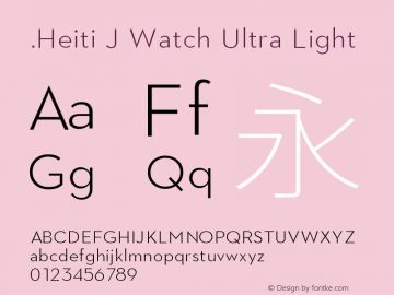 .Heiti J Watch Ultra Light 10.0d6e1 Font Sample