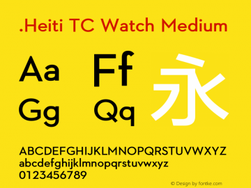 .Heiti TC Watch Medium 10.0d6e1 Font Sample