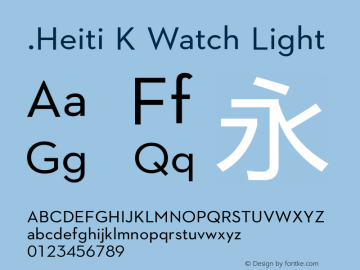 .Heiti K Watch Light 10.0d6e1 Font Sample