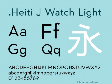 .Heiti J Watch Light 10.0d6e1 Font Sample