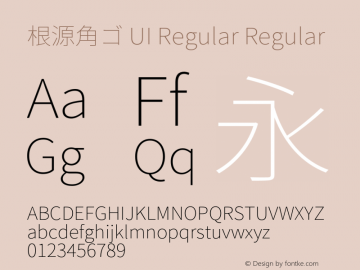 根源角ゴ UI Regular Regular Version 1.004;PS 1.004;hotconv 1.0.81;makeotf.lib2.5.63406 Font Sample