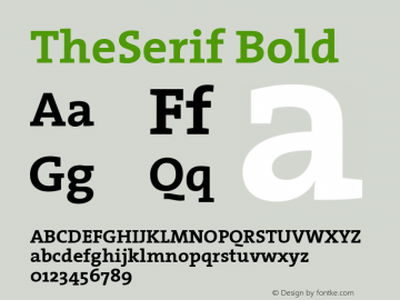 TheSerif Bold Version 1.0 Font Sample