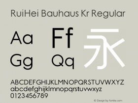 RuiHei Bauhaus Kr Regular Unknown图片样张