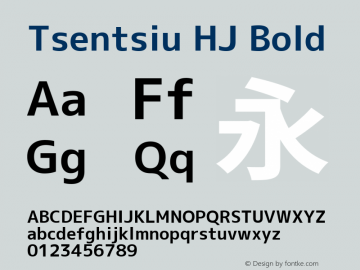 Tsentsiu HJ Bold Version 1.059 Font Sample