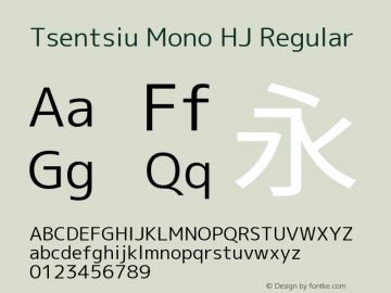Tsentsiu Mono HJ Regular Version 1.059图片样张