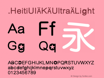 .HeitiUI K Ultra Light 10.0d4e2 Font Sample