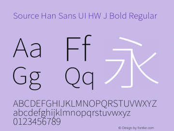 Source Han Sans UI HW J Bold Regular Version 1.003;PS 1.002;hotconv 1.0.81;makeotf.lib2.5.63406 Font Sample