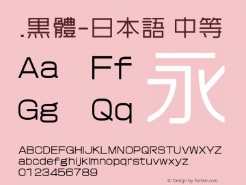 .黑体-日本语 中等 9.0d4e1 Font Sample