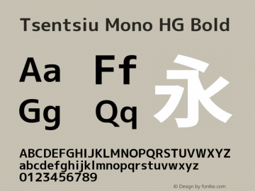Tsentsiu Mono HG Bold Version 1.059图片样张