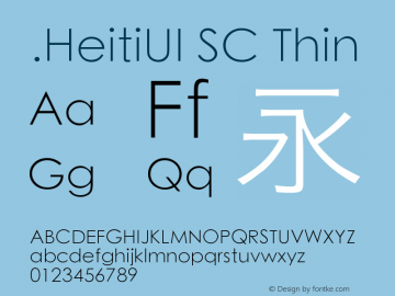 .HeitiUI SC Thin 10.0d4e2图片样张