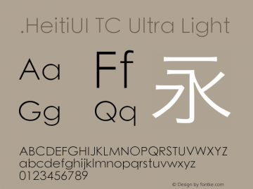 .HeitiUI TC Ultra Light 9.0d9e3图片样张