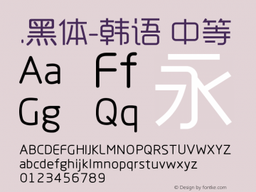 .黑体-韩语 中等 10.0d4e2 Font Sample