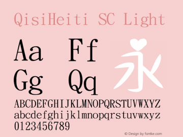 QisiHeiti SC Light Version 1.00 Font Sample