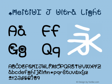 .HeitiUI J Ultra Light 10.0d4e2 Font Sample