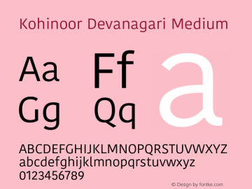 Kohinoor Devanagari Medium 10.0d14e1 Font Sample
