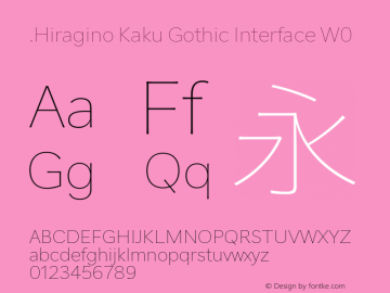 .Hiragino Kaku Gothic Interface W0 11.0d2e3 Font Sample