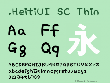 .HeitiUI SC Thin 10.0d4e2 Font Sample