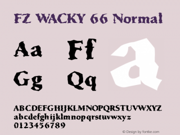 FZ WACKY 66 Normal 1.000 Font Sample