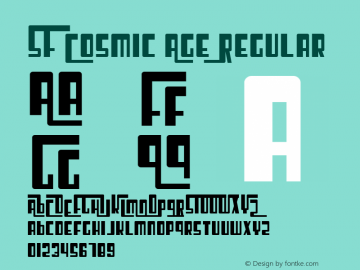 SF Cosmic Age Regular ver 2.0; 2000. Freeware for non-commercial use.图片样张