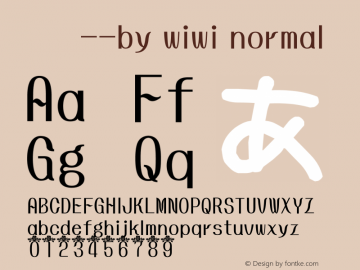 落雁体--by wiwi normal Version 0.2.0-beta Font Sample