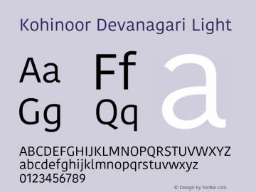 Kohinoor Devanagari Light 10.0d16e1 Font Sample