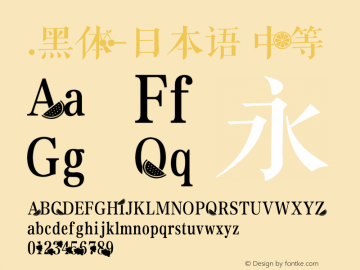 .黑体-日本语 中等 10.0d4e2 Font Sample