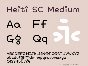 Heiti SC Medium Version 3.80 July 16, 2014 Font Sample