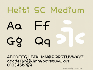 Heiti SC Medium Version 3.80 July 16, 2014 Font Sample