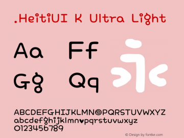 .HeitiUI K Ultra Light 10.0d4e2 Font Sample