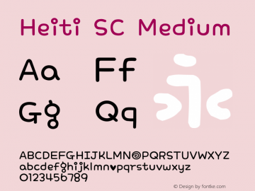 Heiti SC Medium Version 3.80 July 16, 2014 Font Sample