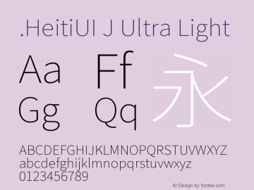 .HeitiUI J Ultra Light 9.0d9e3 Font Sample