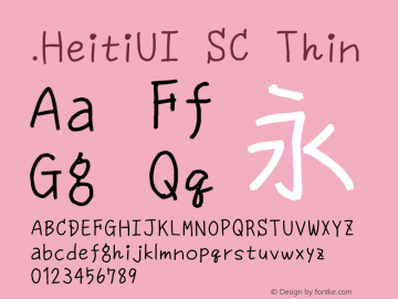 .HeitiUI SC Thin 10.0d4e2图片样张