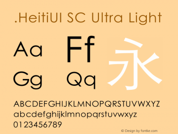 .HeitiUI SC Ultra Light 10.0d4e2图片样张