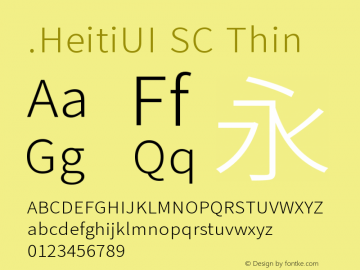 .HeitiUI SC Thin 10.0d4e2图片样张