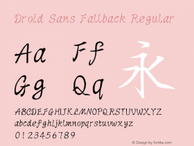 Droid Sans Fallback Regular Version 1.00 July 22, 2015, initial release图片样张