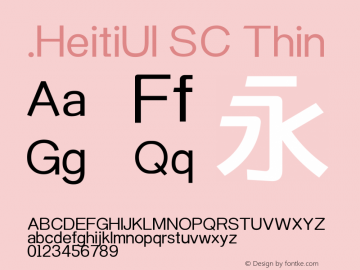 .HeitiUI SC Thin 10.0d4e2图片样张