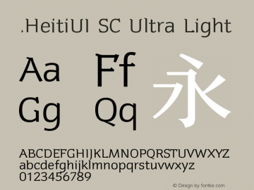 .HeitiUI SC Ultra Light 10.0d4e2图片样张