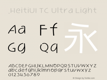 .HeitiUI TC Ultra Light 9.0d9e3图片样张