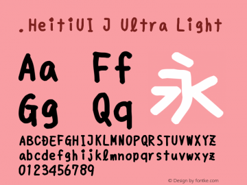 .HeitiUI J Ultra Light 10.0d4e2 Font Sample