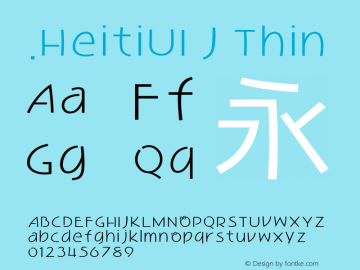 .HeitiUI J Thin 9.0d8e1 Font Sample