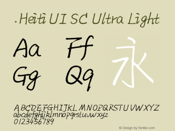 .HeitiUI SC Ultra Light 10.0d4e2图片样张