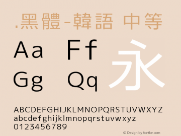 .黑体-韩语 中等 10.0d4e2 Font Sample