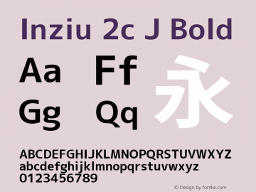 Inziu 2c J Bold Version 1.060 Font Sample