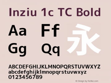 Inziu 1c TC Bold Version 1.060图片样张