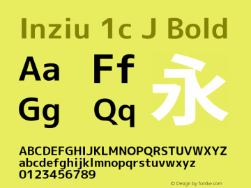 Inziu 1c J Bold Version 1.060 Font Sample