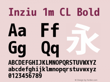 Inziu 1m CL Bold Version 1.060 Font Sample
