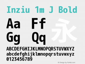 Inziu 1m J Bold Version 1.060 Font Sample