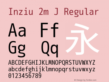 Inziu 2m J Regular Version 1.060 Font Sample